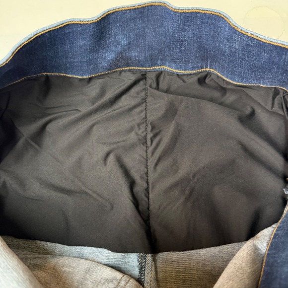 SPANX Jeans Womens 1XP Petite Blue Pull On Jeggings Distressed Dark Wash Frayed - Picture 14 of 15